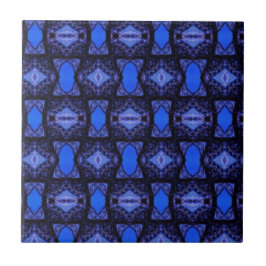 Geometrische kunst moderne sapphire blue navy tegeltje