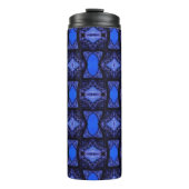 Geometrische kunst moderne sapphire blue navy thermosbeker (Voorkant)