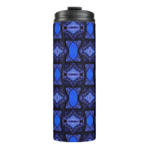 Geometrische kunst moderne sapphire blue navy thermosbeker