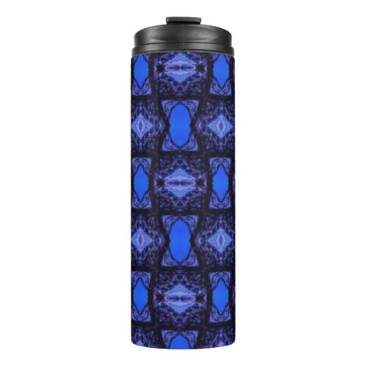 Geometrische kunst moderne sapphire blue navy thermosbeker (Voorkant)