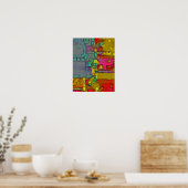 Geometrische kunst "onderweg" poster (Keuken)