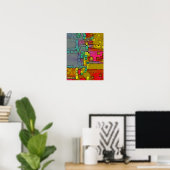 Geometrische kunst "onderweg" poster (Thuiskantoor)