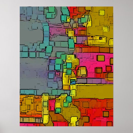 Geometrische kunst "onderweg" poster (Voorkant)