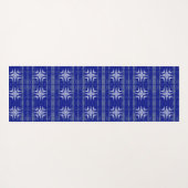 Geometrische kunst patroon sapphire blue white gri yogamat (Achterkant (horizontaal))