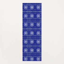 Geometrische kunst patroon sapphire blue white gri yogamat