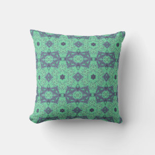 Geometrische kunst pistachegroene ster grijs kussen