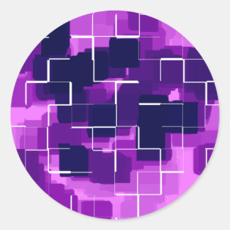 Geometrische kunst "plum" ronde sticker