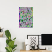 Geometrische kunst "Reis naar de dierentuin" Poster (Thuiskantoor)