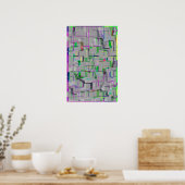 Geometrische kunst "Reis naar de dierentuin" Poster (Keuken)