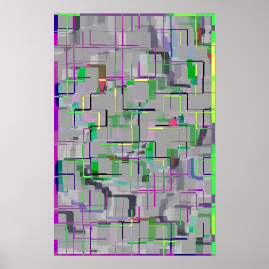 Geometrische kunst "Reis naar de dierentuin" Poster (Voorkant)