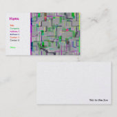 Geometrische kunst "Reis naar de dierentuin" Visitekaartje (Voorkant / Achterkant)