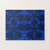 Geometrische kunst saffierblauw patroon legpuzzel (Horizontaal)