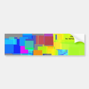 Geometrische kunst "Stad in de lucht" Bumpersticker