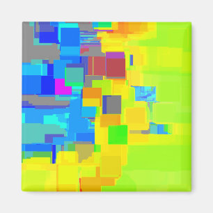 Geometrische kunst "Stad in de lucht" Magneet