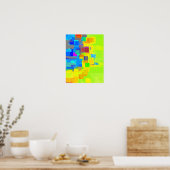 Geometrische kunst "Stad in de lucht" Poster (Keuken)