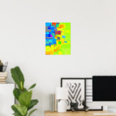 Geometrische kunst "Stad in de lucht" Poster (Thuiskantoor)