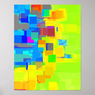 Geometrische kunst "Stad in de lucht" Poster