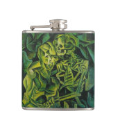 Geometrische kunst van abstract Man en skelet Heupfles (Voorkant)