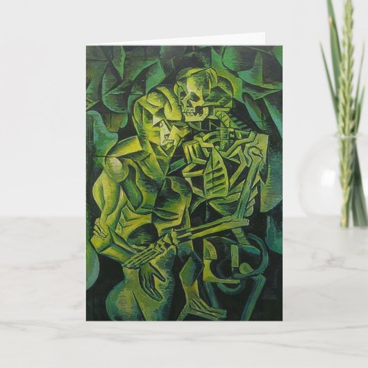 Geometrische kunst van abstract Man en skelet Kaart (Voorkant)