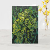 Geometrische kunst van abstract Man en skelet Kaart (Gele Bloem)