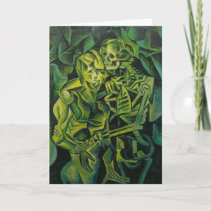 Geometrische kunst van abstract Man en skelet Kaart