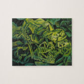 Geometrische kunst van abstract Man en skelet Legpuzzel (Horizontaal)