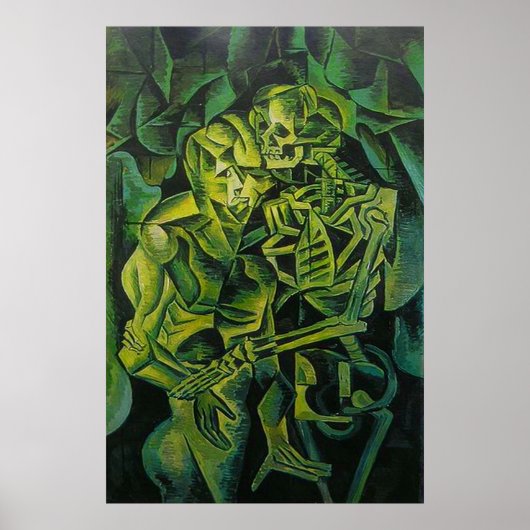 Geometrische kunst van abstract Man en skelet Poster (Voorkant)