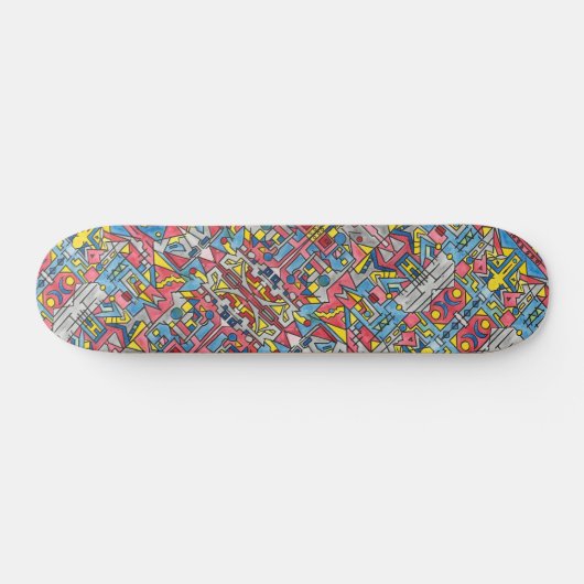 Geometrische kunst van Cityscape-Modern Bauhaus Persoonlijk Skateboard (Horizontaal)