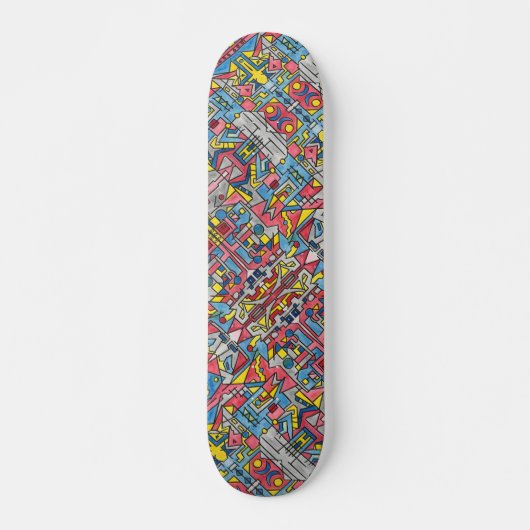 Geometrische kunst van Cityscape-Modern Bauhaus Persoonlijk Skateboard (Voorkant)