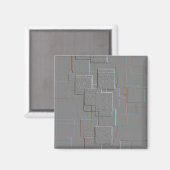 Geometrische kunst van "Cyber Gothic" Magneet (Voorkant / Achterkant)