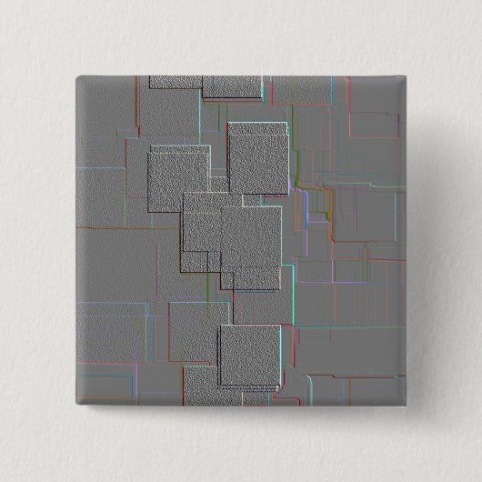 Geometrische kunst van "Cyber Gothic" Vierkante Button 5,1 Cm (Voorkant)