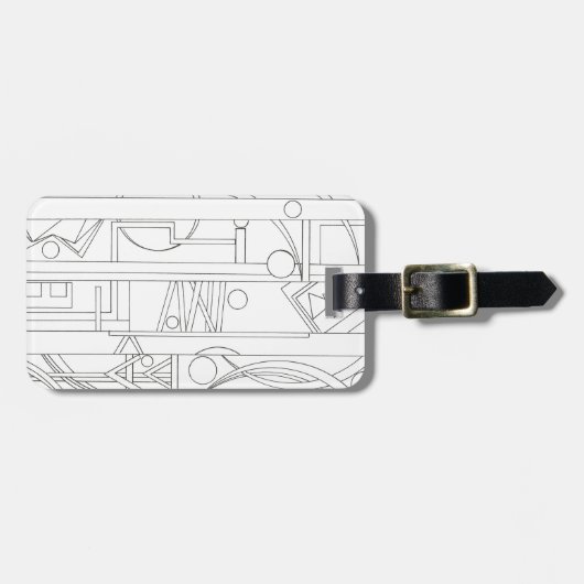 Geometrische kunst van de architect: droommoderne  bagagelabel (Voorkant horizontaal)
