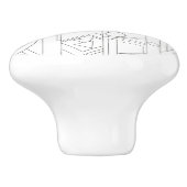 Geometrische kunst van de architect: droommoderne  keramische knop (Zijkant)