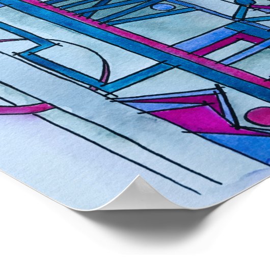 Geometrische kunst van de architect: droommoderne  poster (Hoek)