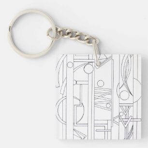 Geometrische kunst van de architect: droommoderne  sleutelhanger