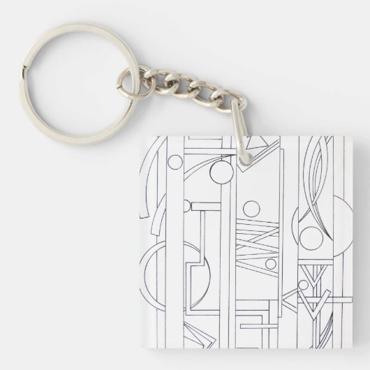 Geometrische kunst van de architect: droommoderne  sleutelhanger (voorkant)
