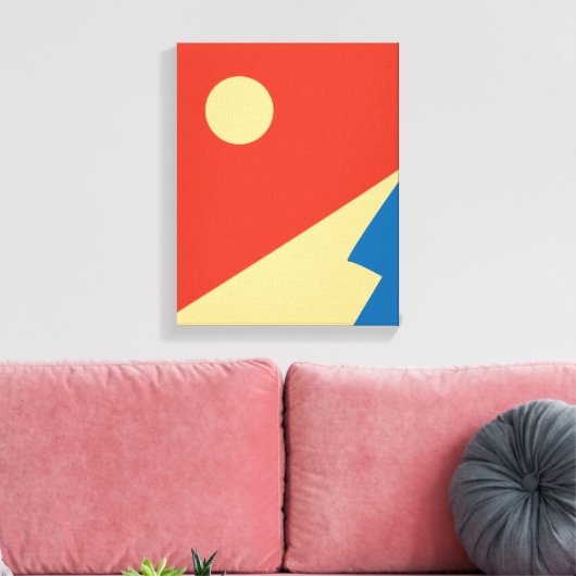 Geometrische kunst van de berg en de zon canvas afdruk (Insitu (Woonkamer))
