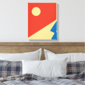 Geometrische kunst van de berg en de zon canvas afdruk (Insitu (Slaapkamer))
