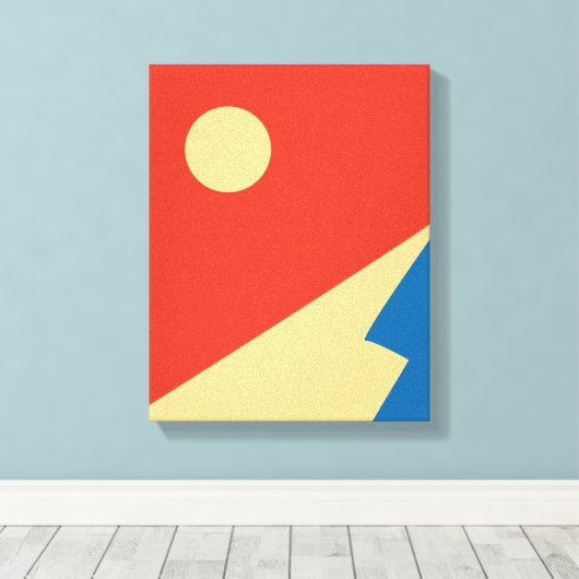 Geometrische kunst van de berg en de zon canvas afdruk (Insitu (Houten vloer))