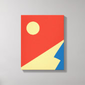 Geometrische kunst van de berg en de zon canvas afdruk (Voorkant)