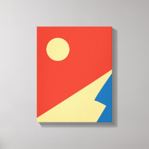 Geometrische kunst van de berg en de zon canvas afdruk