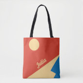 Geometrische kunst van de berg en de zon tote bag (Voorkant)