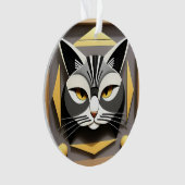 Geometrische kunst van een gestileerde kat abstrac ornament (voorkant)