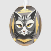 Geometrische kunst van een gestileerde kat abstrac ornament (voorkant)