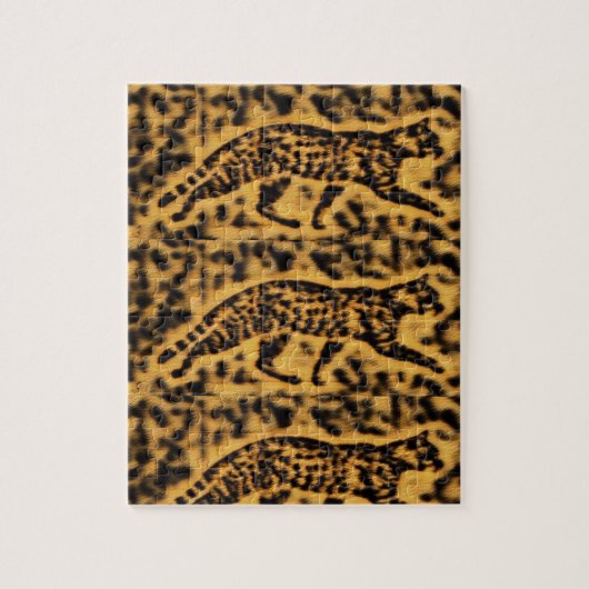 Geometrische kunst van kat cheetah legpuzzel (Verticaal)