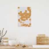 Geometrische kunst van "Pumpkin Pie" Poster (Keuken)