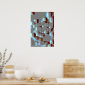 Geometrische kunst van "Red Tide" Poster (Keuken)