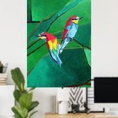 Geometrische kunst voor Europese bijeneters Poster (Thuiskantoor)