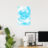 Geometrische kunst "water" poster (Thuiskantoor)