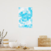 Geometrische kunst "water" poster (Keuken)